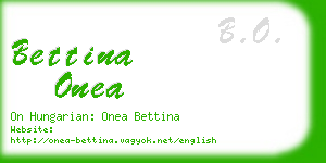 bettina onea business card
